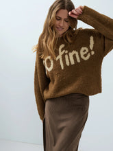 Load image into Gallery viewer, YAYA - Knitted Sweater with Artwork - Otter Brown Dessin
