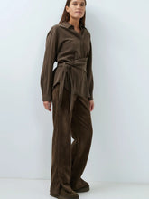 Load image into Gallery viewer, YAYA - Suedine Wide Leg Trouser - Slate Black Brown
