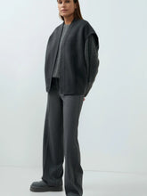 Load image into Gallery viewer, YAYA - Straight Leg Trousers with Seam Detail - Anthracite Melange
