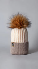 Load image into Gallery viewer, Luxy ~ Harley Faux Fur Pom Pom Hat ~ Almond/Taupe
