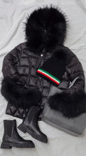 Load image into Gallery viewer, Luxy ~ Aston Merino Wool Faux Fur Pom Pom Hat - Black
