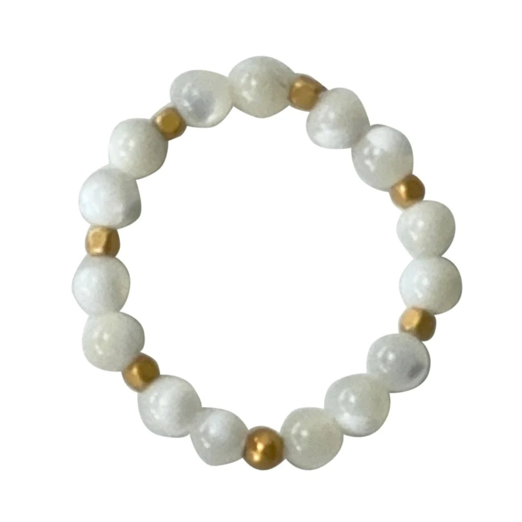 IBU - RS29 Stone Dot Ring - Mother of Pearl
