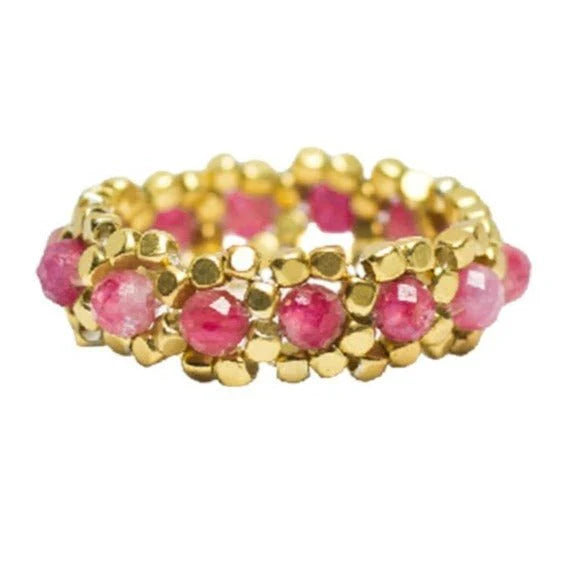 IBU - RY06  Princess Ring - Pink Tourmalin