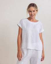 Load image into Gallery viewer, SEESAW - Linen Button Back Top - White
