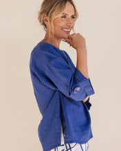Load image into Gallery viewer, SEESAW - 3/4 Sleeve Linen Top - Denim
