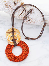 Load image into Gallery viewer, Suzie Blue - Triple Ring Pendant Necklace - Orange UJ6607
