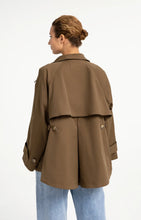 Load image into Gallery viewer, YAYA - A-line Trench Jacket - Teak Brown
