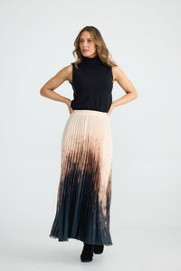 Brave & True - Alias Pleated Skirt - Calligraphy