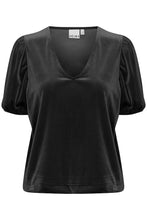Load image into Gallery viewer, ICHI - Lavanny Puff Sleeve Top - Black
