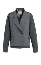 Load image into Gallery viewer, YAYA - Loose Fit Blazer with Contrast Fabric - Anthracite Melange
