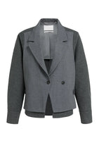Load image into Gallery viewer, YAYA - Loose Fit Blazer with Contrast Fabric - Anthracite Melange
