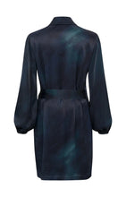 Load image into Gallery viewer, Yaya Satin Blazer Wrap Dress ~ Blueberry Blue
