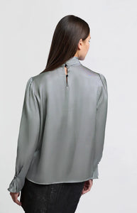 YAYA - Satin Blouse - Light Metal Grey