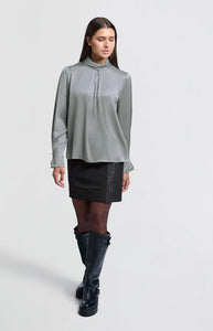 YAYA - Satin Blouse - Light Metal Grey