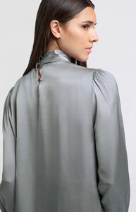 YAYA - Satin Blouse - Light Metal Grey