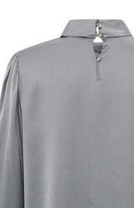 YAYA - Satin Blouse - Light Metal Grey