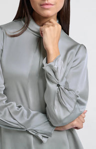 YAYA - Satin Blouse - Light Metal Grey