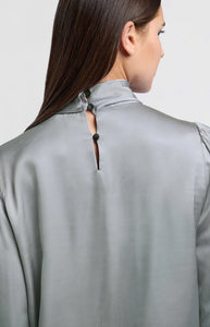 YAYA - Satin Blouse - Light Metal Grey