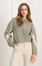 Load image into Gallery viewer, YAYA - Stripe Sleeve Knitted Jacket  - Aluminium Beige
