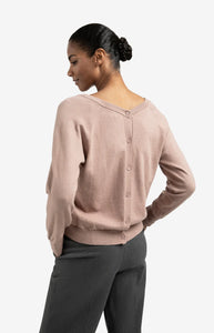 YAYA - Double V Neck Sweater - Blush Pink