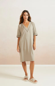 YAYA - V Neck Dress - Army Green