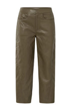 Load image into Gallery viewer, YAYA - Faux Leather Tappered Pants - Capers Brownish Green
