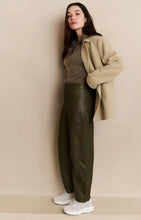 Load image into Gallery viewer, YAYA - Faux Leather Tappered Pants - Capers Brownish Green
