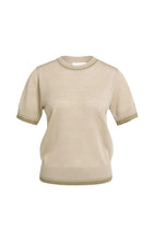 Load image into Gallery viewer, YAYA - Fine Knit Short Sleeve Sweater - Beige Melange

