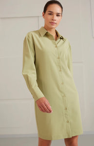 YAYA - Fitted Blouse Dress - Sage Green