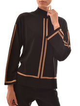 Load image into Gallery viewer, AGGEL -  Two Tone Sweater - Black &amp; Camel
