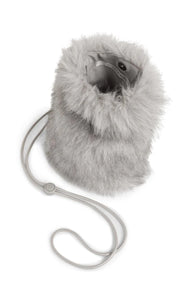 YAYA - Fluffy Phone Bag with Cord Strap - Light Grey