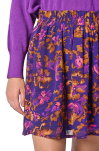 Ichi Pernilly Skirt ~ Purple Multi Flower