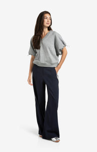 YAYA - High Waisted Pants with Side Stripe - Inkwell Blue