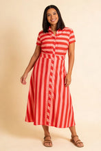 Load image into Gallery viewer, Pretty Vacant - Jonie Dress in Block Stripe Pink/Red
