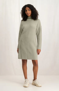 YAYA - Knitted Turtle Neck Dress - Aluminium Beige