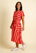 Load image into Gallery viewer, Pretty Vacant - Luna Dress in Block Stripe Pink/Red

