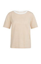 Load image into Gallery viewer, YAYA - Melange T-Shirt with contrasting trim - Desert Beige
