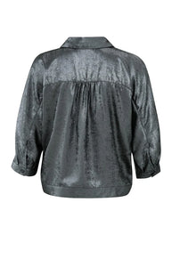 YAYA - Metallic Blouse - Dark Metal Grey