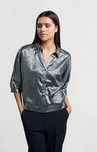 Load image into Gallery viewer, YAYA - Metallic Blouse - Dark Metal Grey
