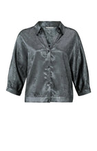 Load image into Gallery viewer, YAYA - Metallic Blouse - Dark Metal Grey
