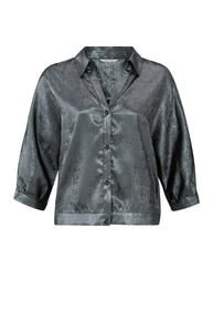 YAYA - Metallic Blouse - Dark Metal Grey