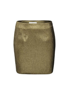 Load image into Gallery viewer, Yaya Gold Glitter Effect Mini Skirt ~ Dark Gold
