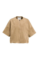Load image into Gallery viewer, YAYA - Oversized Short Sleeve Suedine Jacket - Otter Brown
