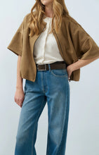 Load image into Gallery viewer, YAYA - Oversized Short Sleeve Suedine Jacket - Otter Brown
