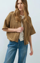 Load image into Gallery viewer, YAYA - Oversized Short Sleeve Suedine Jacket - Otter Brown
