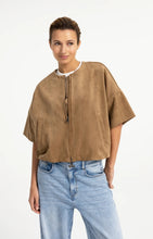 Load image into Gallery viewer, YAYA - Oversized Short Sleeve Suedine Jacket - Otter Brown
