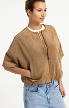 Load image into Gallery viewer, YAYA - Oversized Short Sleeve Suedine Jacket - Otter Brown
