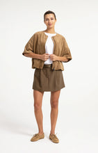 Load image into Gallery viewer, YAYA - Oversized Short Sleeve Suedine Jacket - Otter Brown
