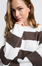 Load image into Gallery viewer, YAYA - Oversized Striped Sweater - Chocolate Brown Dessin
