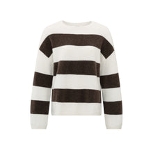 Load image into Gallery viewer, YAYA - Oversized Striped Sweater - Chocolate Brown Dessin
